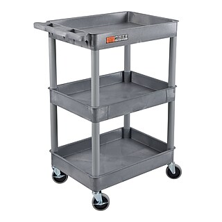 Luxor TUFFY 3-Shelf Multi-Purpose Utility Cart with Electric Power