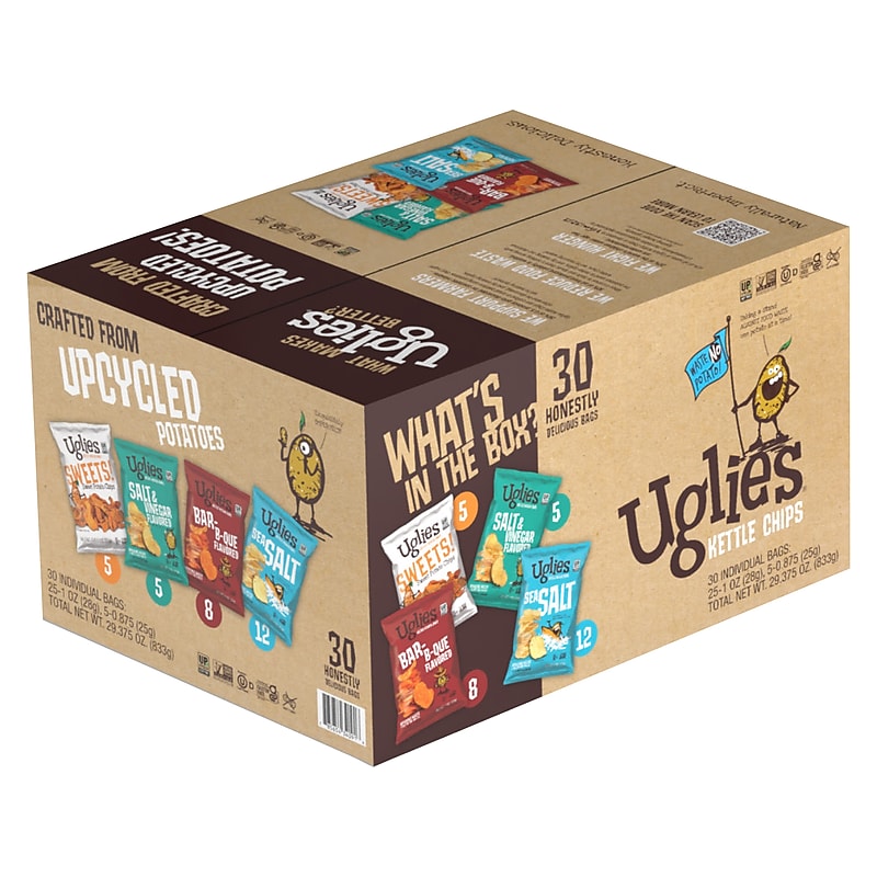 Uglies Gluten-Free Kettle Potato Chips, 30 oz., 30 Bags/Pack (34091) image 1