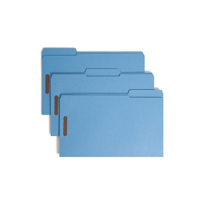 Smead Card Stock Classification Folders, Reinforced 1/3-Cut Tab, Legal Size, Blue, 50/Box (17040) image 1