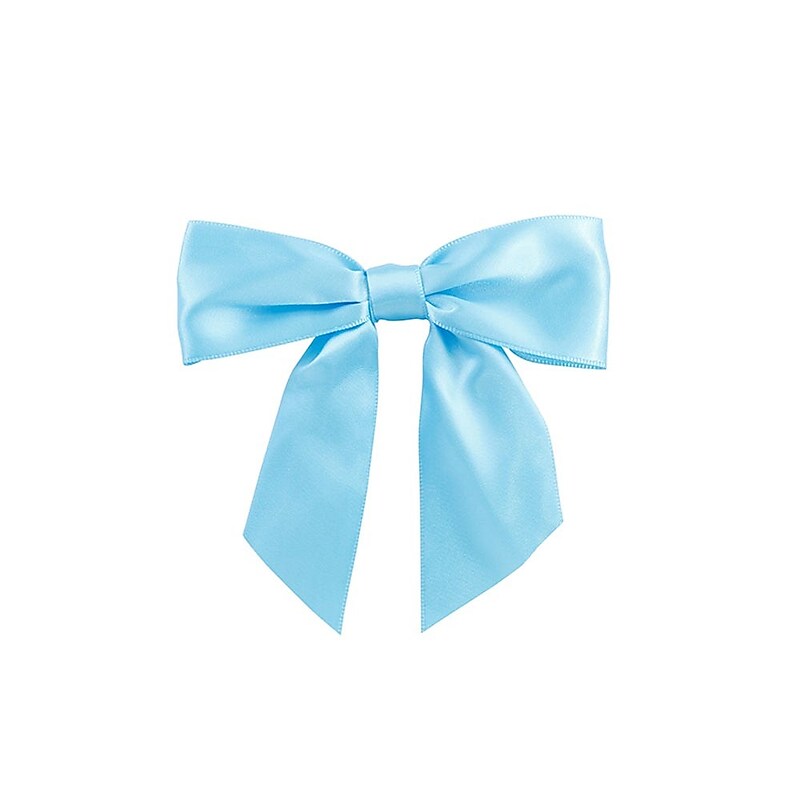 JAM Paper Satin Bows, Turquoise Blue, 50/Pack (52640349221) image 1