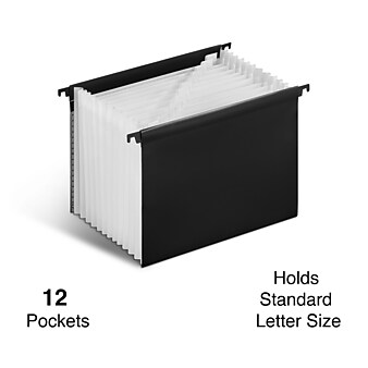 TRU RED™ Moisture Resistant Hanging File Folder, 15.35" Expansion, Letter Size, Black (TR51813)
