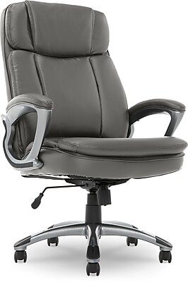 Serta Fairbanks Ergonomic Bonded Leather Executive Big & Tall Chair, 350 lb. Capacity, Gray (43675B) Simolary simolary.com 6