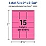 Avery Laser/Inkjet Rectangle Multipurpose Labels, 2" x 2-5/8", Bright Pink, 600/Pack (94235)~#|#~A5A4ACF3-B892-4CA3-88854206DD894D24_sc7