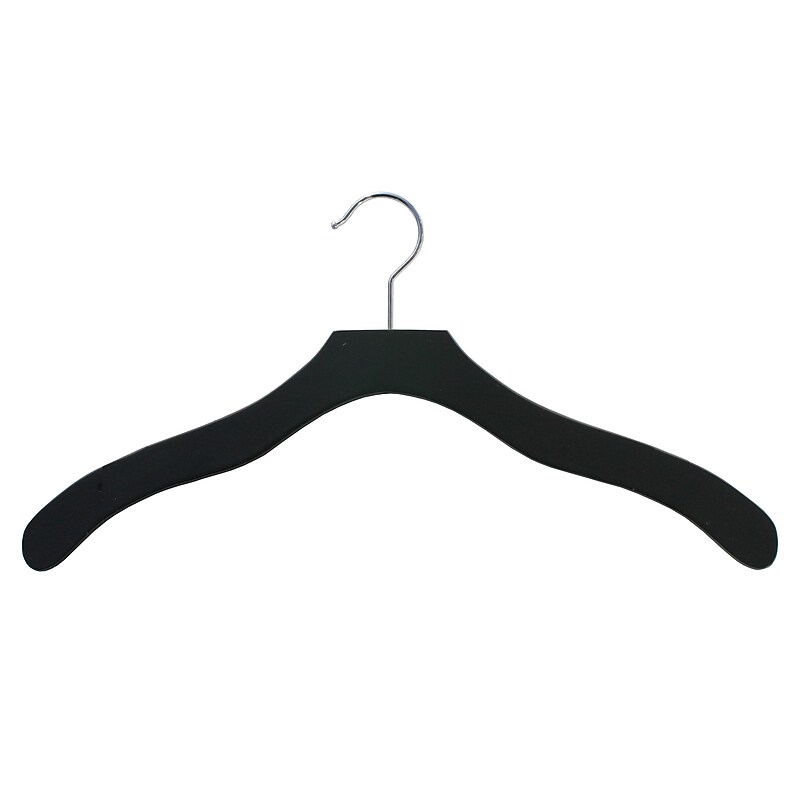 Nahanco 17" Wood Contemporary Top Hanger, Black, 100/Pack (2007-20B) image 1