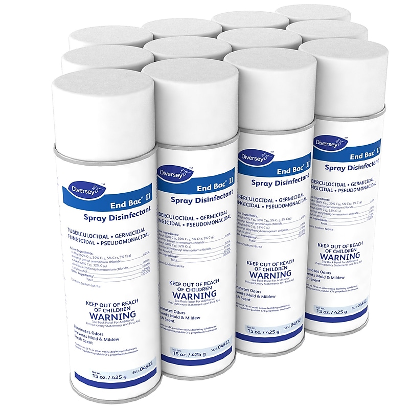 Diversey End Bac II Cleaner Disinfectant, Fresh Scent, 15 oz., 12/Carton (04832) image 1