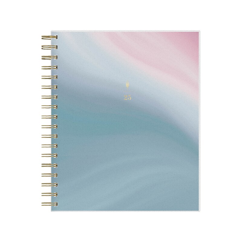 2025 Blue Sky inkWELL Press Ombre Sky 7" x 9" Daily & Monthly Planner, Plastic Cover, Blue/Pink (152188) image 1