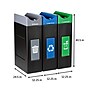 Commercial Zone Avante Black Three-Stream Trash/Recycling/Compost Bin Combo, 90 Gallon, Black (787305MSA)~#|#~A5B9DDE7-6A6C-4992-85250DF9A8520CD9_sc7