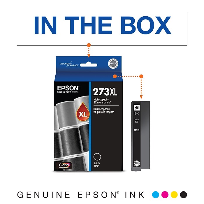 Epson T273XL Black Ink Cartridge, High Yield (T273XL020-S) | Staples