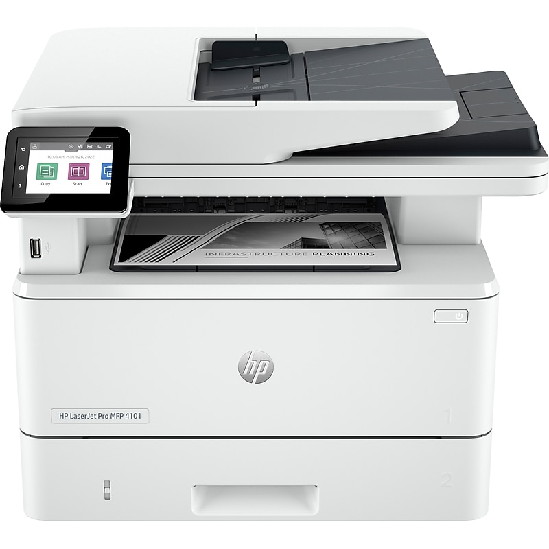 HP LaserJet Pro MFP 4101fdw Wireless Black & White Laser Printer, All-In-One, Print, Scan, Copy, Fax, Best for Office (2Z619F) image 1