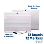 Flipside Double-Sided Mobile Lined Dry-Erase Whiteboard, 0.75' x 1', 12/Pack (19134)~#|#~A5BF21EC-5478-4B85-802710D05CC0C89A_sc7