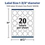 Avery Laser/Inkjet Circle Multipurpose Labels, 1.75"  Dia, Glossy White, 1000/Box (94509)~#|#~A5C5031F-2652-4C5B-88A331B0E3374678_sc7