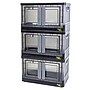 Dbest Quik Box Medium Stackable Folding Plastic Storage Bin, 12" x 11" x 12", 33.6 Qt., Black, 3/Pack (01-932)~#|#~A5CB51AD-6C1B-424A-A5EEC6C5DCA4ECD2_sc7