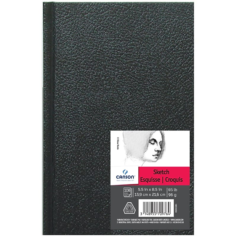 Canson Artist Series 5.5" x 8.5" Hard Bound Sketch Art Book, 108 Sheets/Book, 3 Books/Bundle (MCX100510350-3) image 1