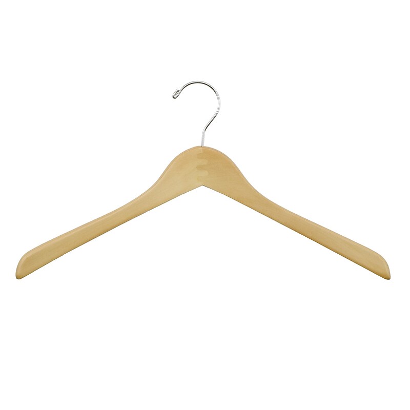 Nahanco 17" Wood Concave Jacket Hanger, Natural, 100/Pack (1117CH) image 1