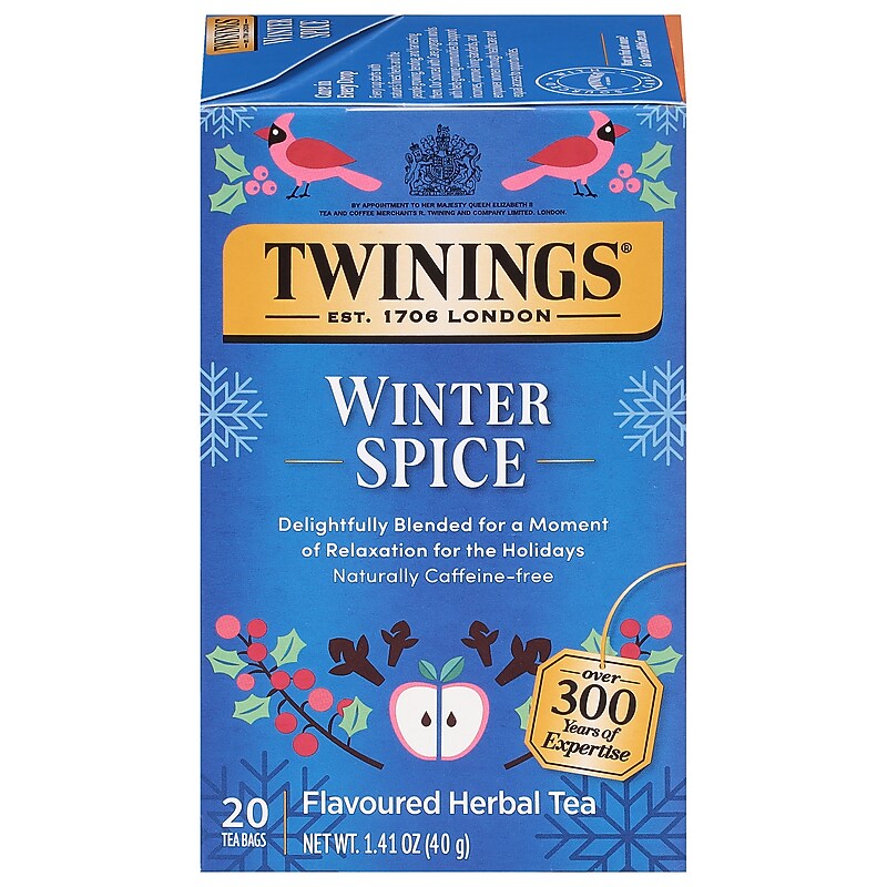 Twinings Seasonal Teas Decaf Winter Spice Herbal Tea Bags, 20/Box (F07058) image 1