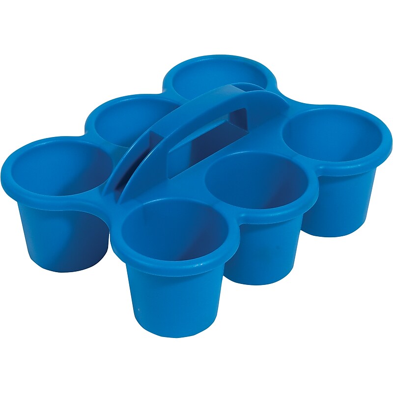 Deflect-O Little Artist Polypropylene Kids' 6-Cup Caddy, 5.29" x 12.07" x 9.55", Blue (39509BLU) image 1