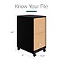 Space Solutions 2-Drawer Mobile File Cabinet, Letter Size, Lockable, 26.7"H x 14.25"W x 18"D, Black/Platinum Oak (25855)~#|#~A5DDB759-4930-4658-9556ACACBA4786C9_sc7
