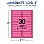 Avery Rectangle Laser/Inkjet Multipurpose Labels, 2/3" x 3-7/16", Bright Pink (1200/Box)~#|#~A5DEDE17-293B-48F5-A400F388064E2369_sc7
