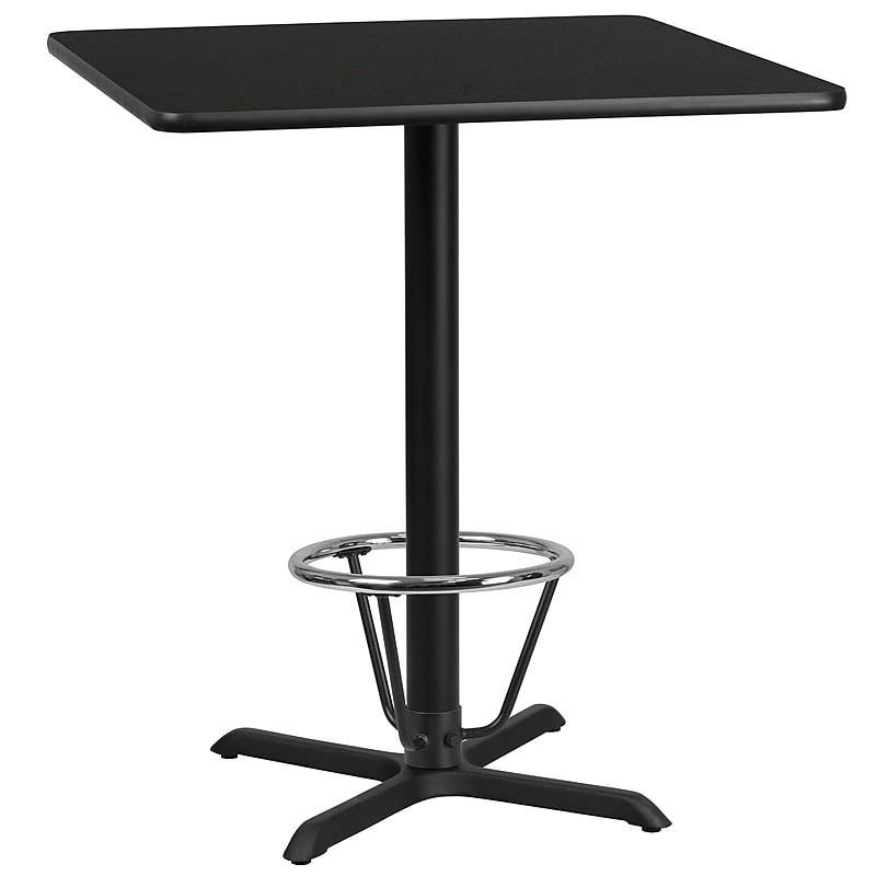 Flash Furniture Square Laminate Table Top with X-Base, 36" x 36", Black (XUBK3636T30B3F) image 1