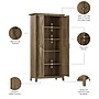 Bush Furniture Key West 66"H Storage Cabinet with 5 Shelves, Reclaimed Pine (KWS266RCP-03)~#|#~A5DF7D45-FD64-4FC8-9755B4C5EF5D2E06_sc7