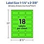 Avery Laser/Inkjet Multipurpose Rectangle Labels, 1-1/4" x 2-3/8", Neon Green, 360/Pack (94227)~#|#~A5E03F9B-FFBC-4731-A89B100DC743B289_sc7