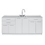 Viva Comfort 36'' H x 72" W Medical Cabinet with Center Sink and 24" W Right Side Desk, 6 Doors, 3 Drawers (90272-CS-GRY-AO)~#|#~A5E4F1C4-61C8-43E7-882529E0549FE832_sc7