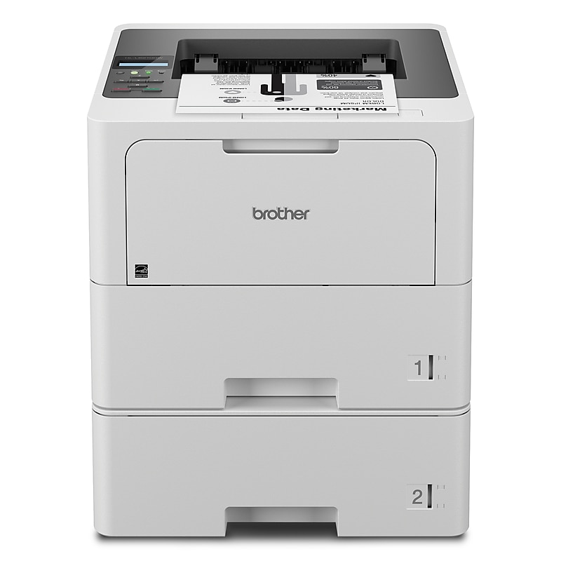 Brother HL‐L6210DWT Business Monochrome Laser Printer, Dual Paper Trays, Wireless Networking image 1