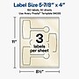 Avery Laser/Inkjet Multipurpose Labels, 5-7/8" x 4", Pearlized Ivory, 150 Labels/Box (19479370778)~#|#~A5F16B57-F095-428D-9B652C1D91F5CD1D_sc7