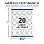 Avery Laser/Inkjet Circle Waterproof Multipurpose Labels, 1.625" Dia, White, 2000/Box (94507)~#|#~A5F5B445-F45F-4B43-B8D73F6412E34DC0_sc7