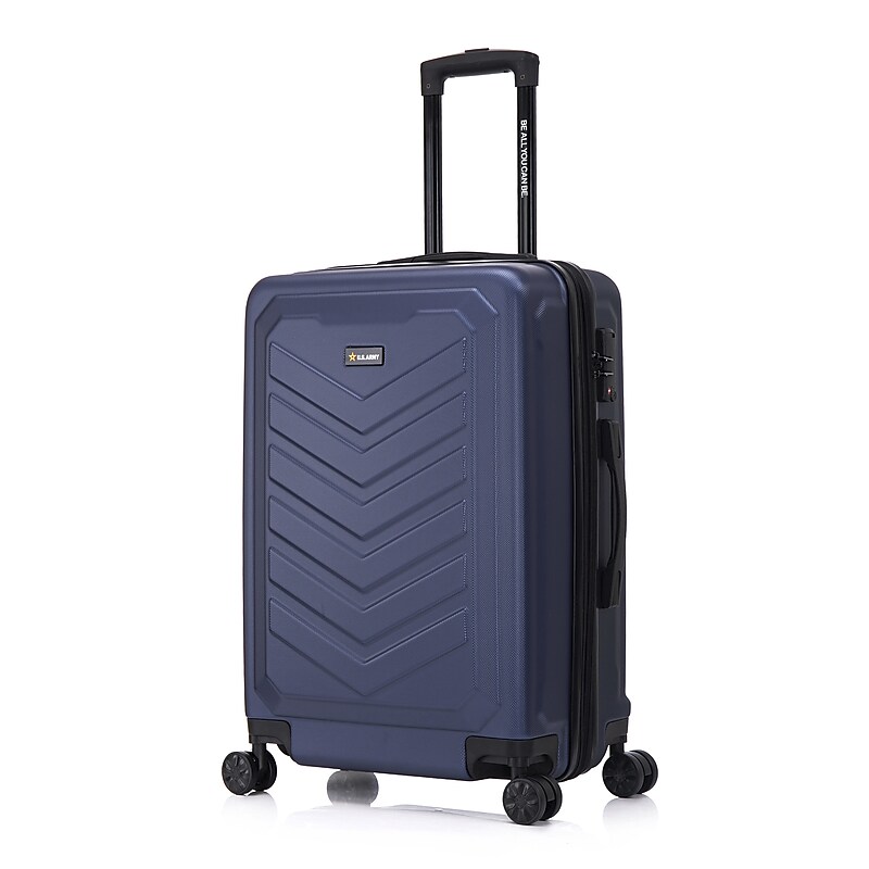 US Army FOX PRO 24" Hardside Suitcase, 4-Wheeled Spinner, TSA Checkpoint Friendly, Navy Blue (USLFPRO00M-BLU) image 1