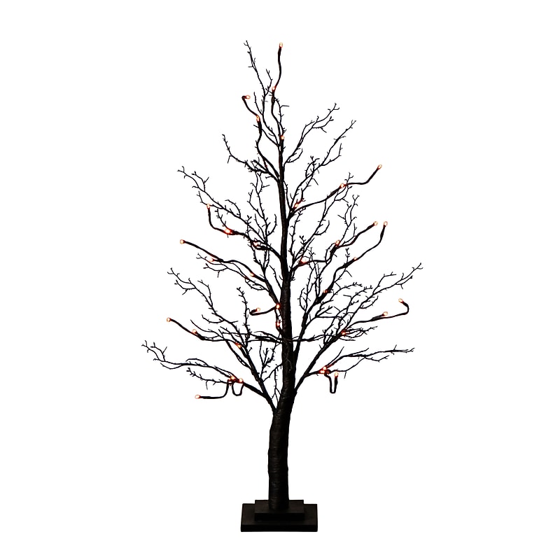Nearly Natural Pre-Lit Halloween Deluxe Black Twig Artificial Tree, 3' (T5170) image 1