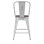 Flash Furniture Carly Indoor-Outdoor Counter Height Stool with Back, White with Gray Seat (ET353424WHPL1G)~#|#~A6053035-C86C-4C3F-90B4505BBD19D502_sc7