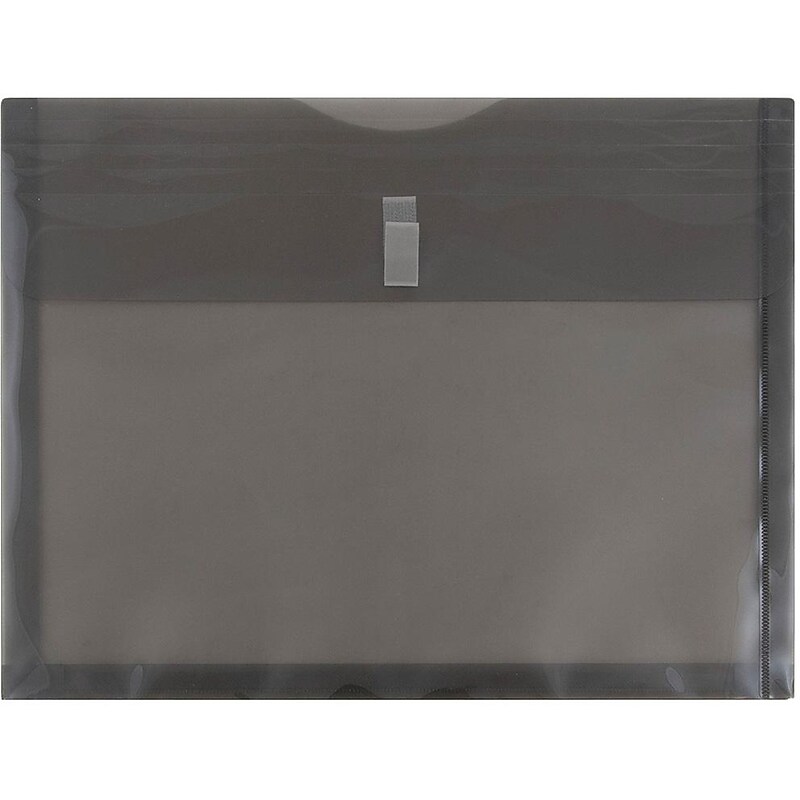 JAM Paper Premium Plastic Document File, 1 Pocket, Letter, Gray, 3/Pack (218V1smx3) image 1