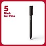 TRU RED™ Quick Dry Gel Pens, Fine Point, 0.5mm, Black, 5/Pack (TR54468)~#|#~A613F9BA-5867-4EC1-8EF20AE556D72394_sc7