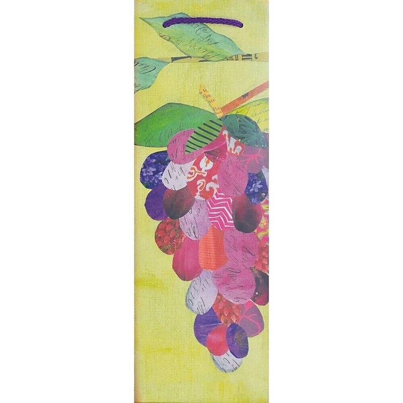 JAM Paper Grape Collage Wine Gift Bags, 3/Pack (52622308566) image 1