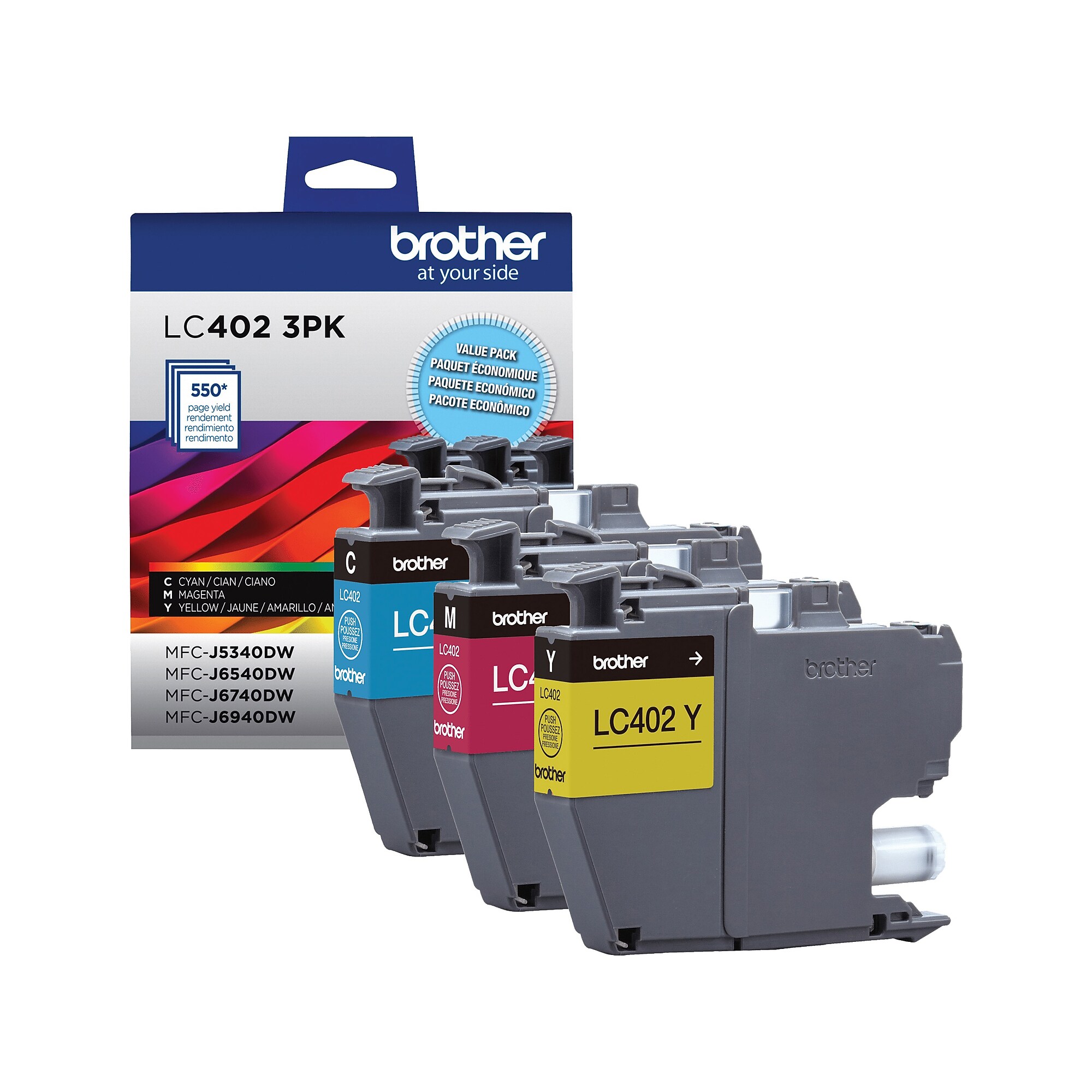 Brother LC402 Assorted Colors Standard Yield Ink Cartridges, 3/Pack (LC4023PKS) Sansujyuku sansujyuku.com