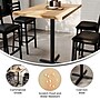 Flash Furniture Bennett Wooden Commercial Indoor Table, 48" x 30", Natural Top/Black Base (GSF3048NTT2230B)~#|#~A62C4487-E3DB-496B-BF741937D3AECF46_sc7