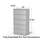 Staples 5-Drawer Lateral File Cabinet, Letter/Legal Size, Lockable, 67.63"H x 36"W x 18.63"D, Light Gray (60918/17640)~#|#~A62DE7AA-9DAA-4984-96D9EC833B8FDDB9_sc7