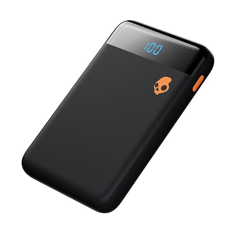 Skullcandy Stash Mini USB-A/USB-C Power Bank for Multiple Brands, 5000 mAh, Black/Orange (SKD7PMZP918) image 1