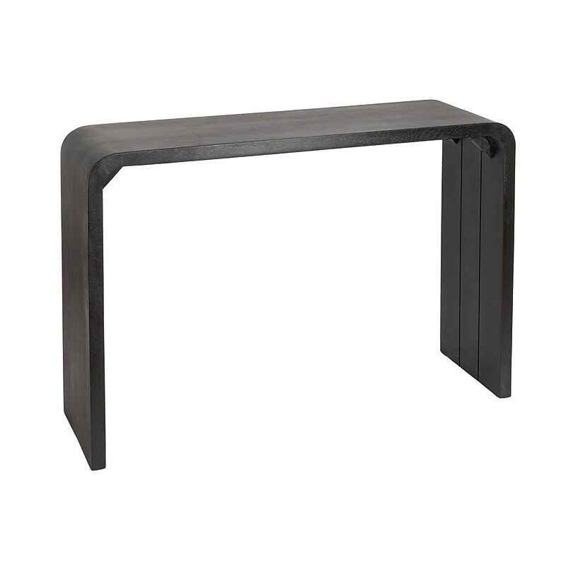 Storied Home Modern Waterfall Edge Mango Wood Console Table, Black (EC1717) image 1