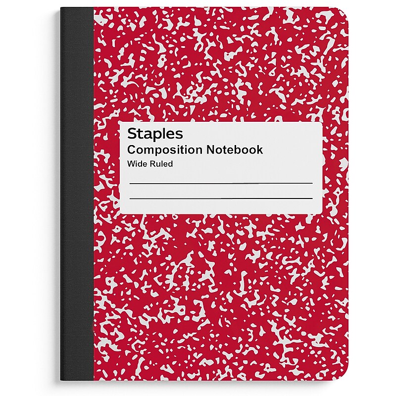 Staples 1-Subject Composition Notebooks, 7.5" x 9.75", Wide Ruled, 100 Sheets, Assorted Colors (ST55077C) image 1