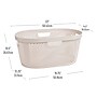 Mind Reader 10.57-Gallon Laundry Basket with Handles, Plastic, Ivory (HHAMP40-IVO)~#|#~A63F0969-14EA-4C51-B864E116B758A391_sc7
