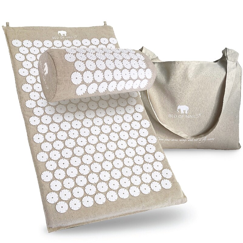 Bed of Nails ECO Acupressure Mat and Pillow Set, Beige (170020) image 1