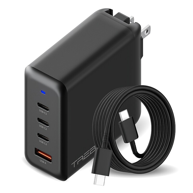Treblab 100W USB-C Charger, AC Adapter, Black (GS-W100A0960E) image 1