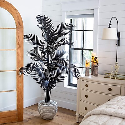 Nearly Natural Artificial Halloween Black Paradise Palm Tree, 6' - Thumbnail 3