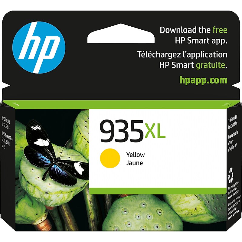 HP 935XL Yellow High Yield Ink Cartridge, Prints Up to 825 Pages (C2P26AN#140) image 1