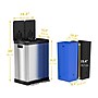 HLS Commercial Stainless Steel Trash & Recycling Bin Combo, 16-Gallon, Silver (HLSS16RFR)~#|#~A64EDFFC-E0C5-4CAC-8C2658EEBE676B29_sc7