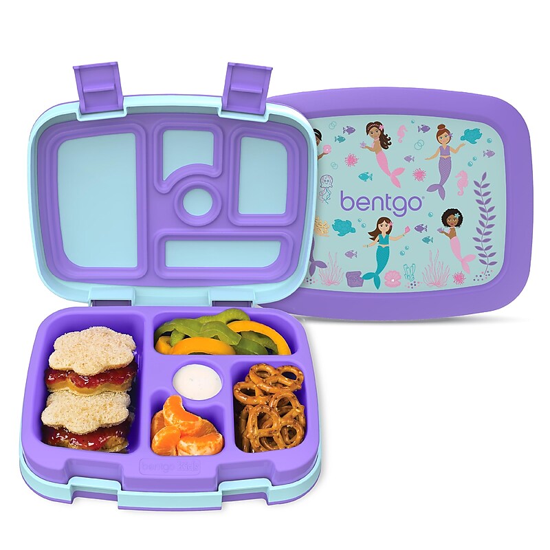 bentgo Kids Bento Box, 5-Compartment, Mermaids in the Sea, 44 oz. (BGKDPT-SEA) image 1