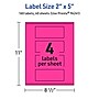 Avery Laser/Inkjet Rectangle Multipurpose Labels, 2" x 5", Neon Magenta, 160/Pack (94241)~#|#~A65270EC-AC81-4A1A-903E4C11BB5092DC_sc7