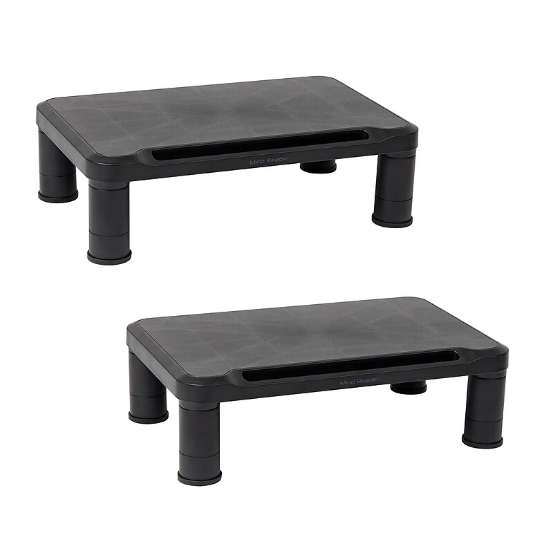 Mind Reader Adjustable Monitor Stand, Black, 2/Pack (2SMPLMON-BLK) image 1